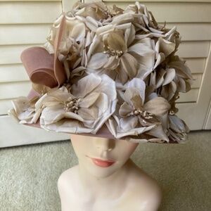 1940's Designed by Patrice Silk Flower Bonnet Hat